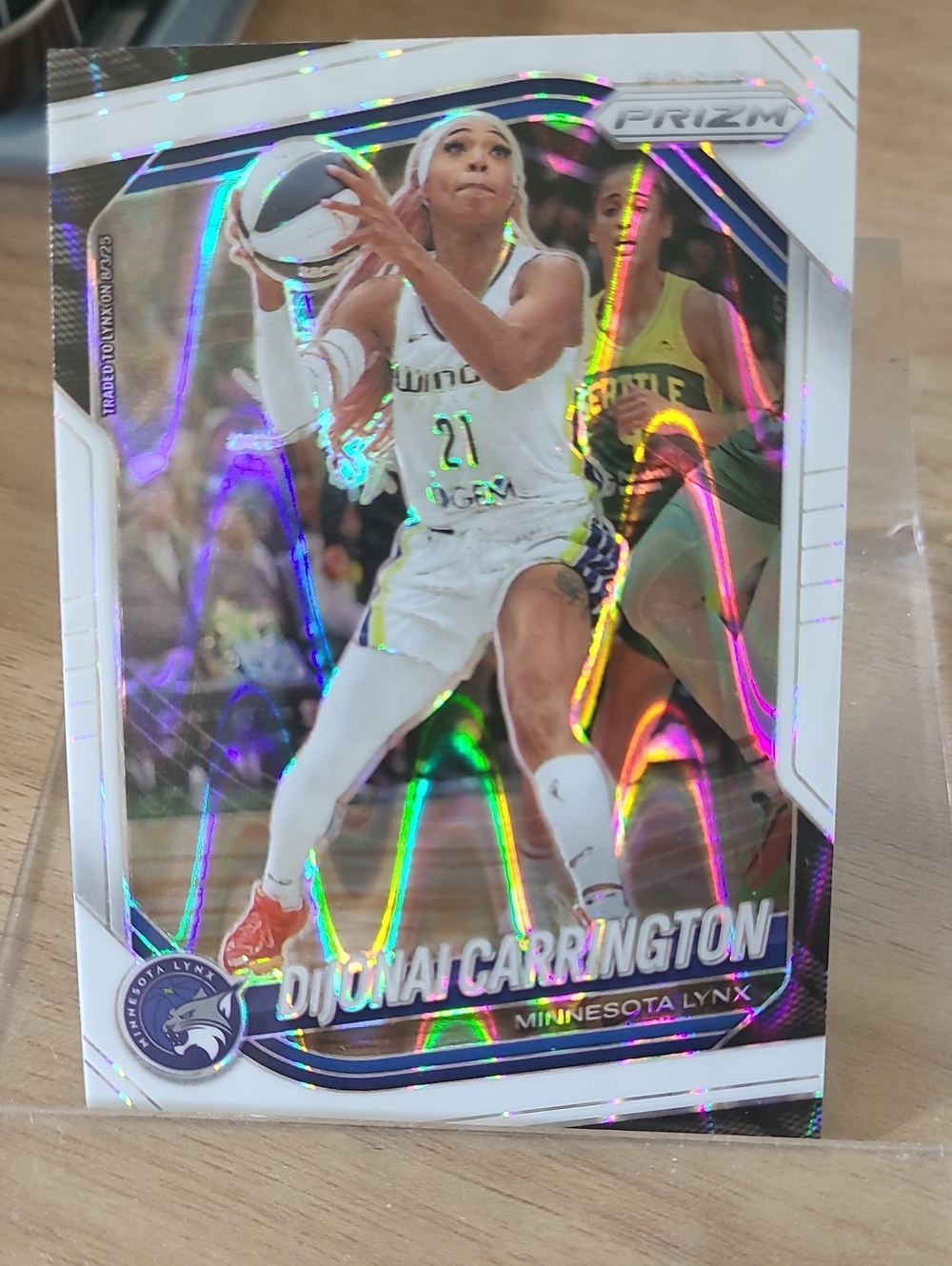 Prizm Djonalí Carrington Minnesota Lynx 2025 White Seismic Prizm